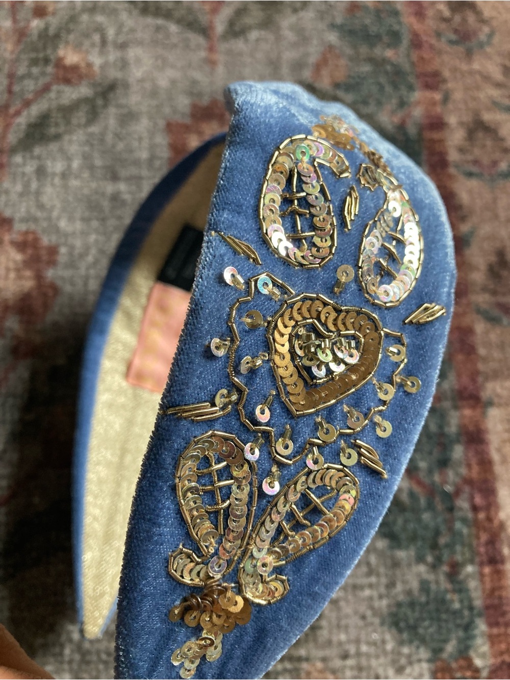 Velvet Beaded Headband